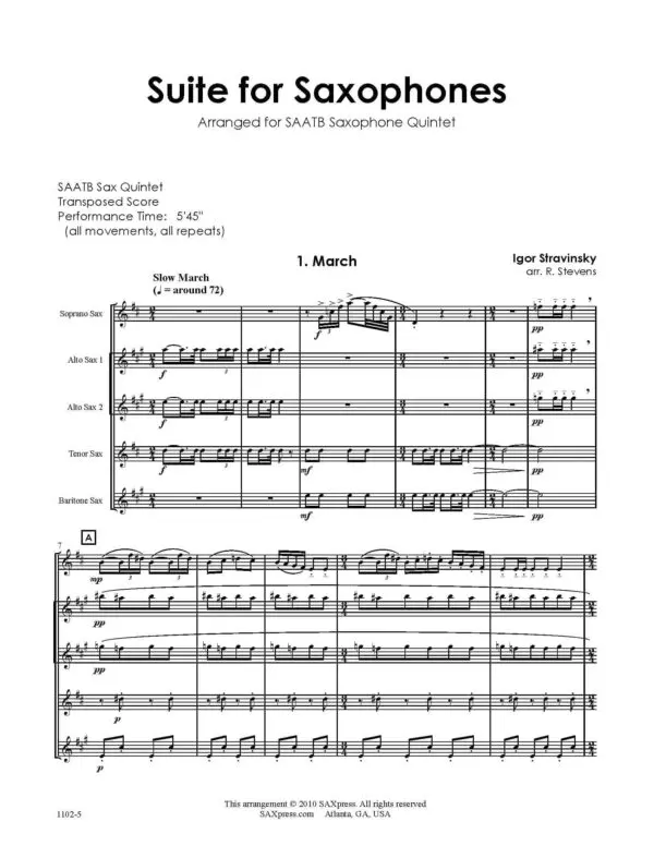 1102-5 STRAVINSKY Suite for Saxophones_Page_05 Suite for Saxophones