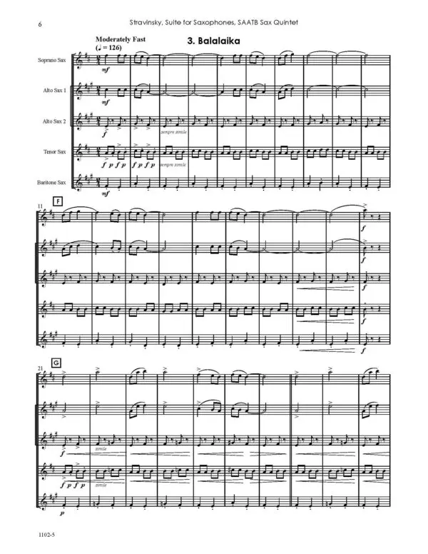 1102-5 STRAVINSKY Suite for Saxophones_Page_10 Suite for Saxophones