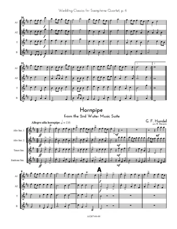 Wedding Classics for Saxophone Quartet