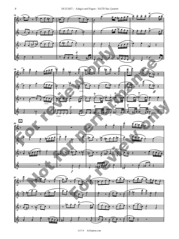 1117-4 MOZART - Adagio and Fugue 12 Adagio and Fugue in C minor, K546