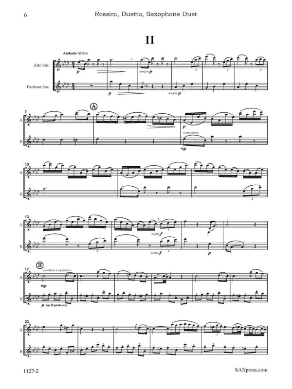 Duetto for Alto and Baritone Saxophone