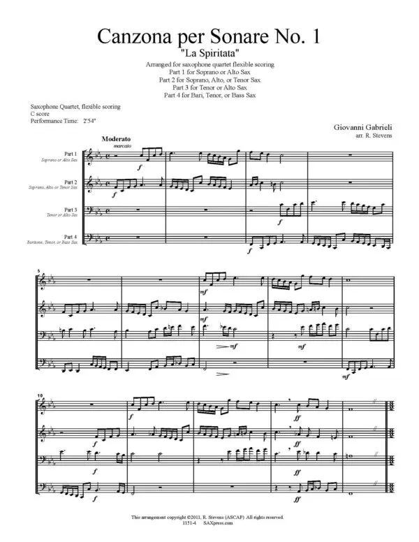 Canzona per Sonare No. 1