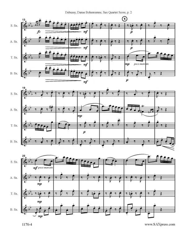 1170-4 Debussy Danse Bohemienne Sax Quartet Page_3 Danse Bohémienne