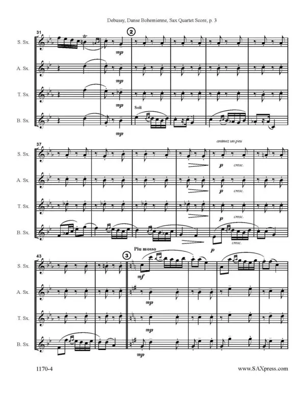1170-4 Debussy Danse Bohemienne Sax Quartet Page_4 Danse Bohémienne