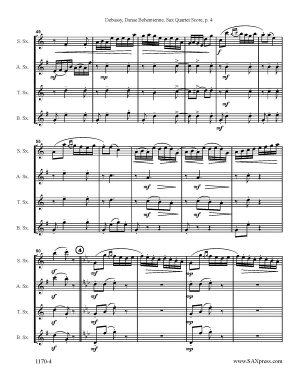 1170-4 Debussy Danse Bohemienne Sax Quartet Page_5 Danse Bohémienne