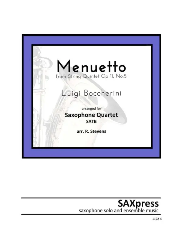 1222-4 Boccherini Menuetto Cover Menuetto by Boccherini