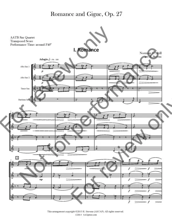 1228-4 - ONeill - Romance and Gigue -_Page_04 Romance and Gigue | Saxophone Quartet