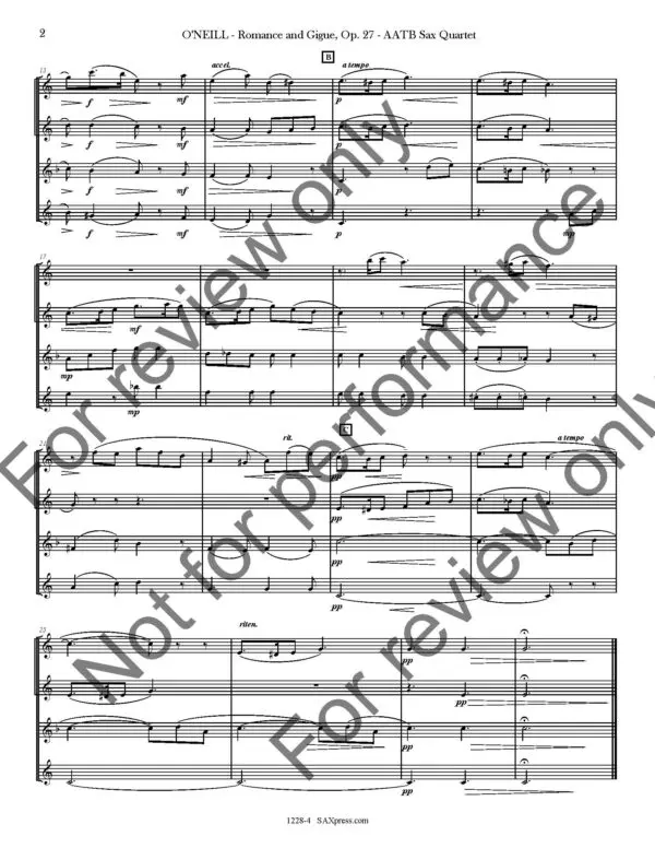 1228-4 - ONeill - Romance and Gigue -_Page_05 Romance and Gigue | Saxophone Quartet