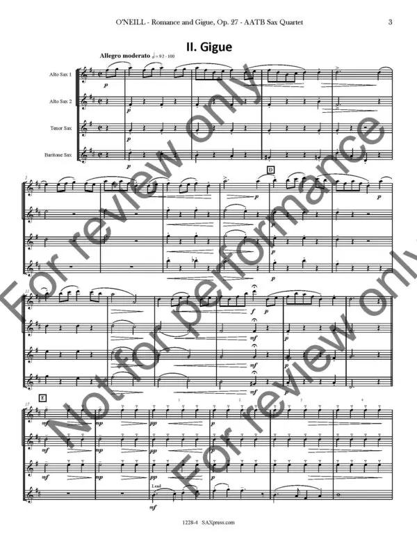 1228-4 - ONeill - Romance and Gigue -_Page_06 Romance and Gigue | Saxophone Quartet