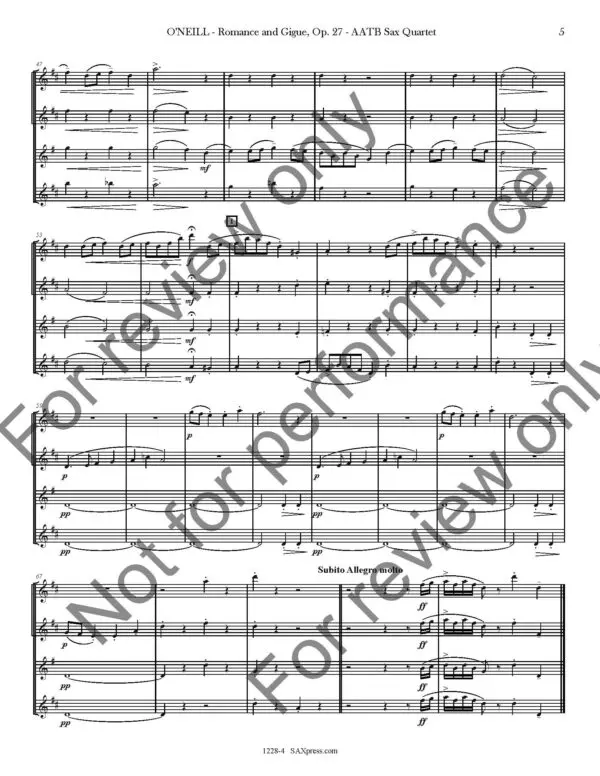 1228-4 - ONeill - Romance and Gigue -_Page_08 Romance and Gigue | Saxophone Quartet