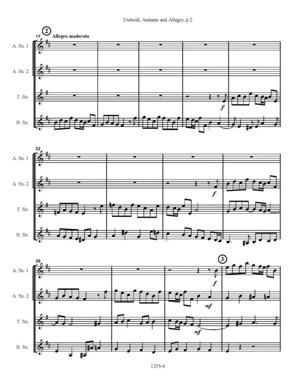 1253-4 Diebold Andante and Allegro -Allegro Andante and Allegro