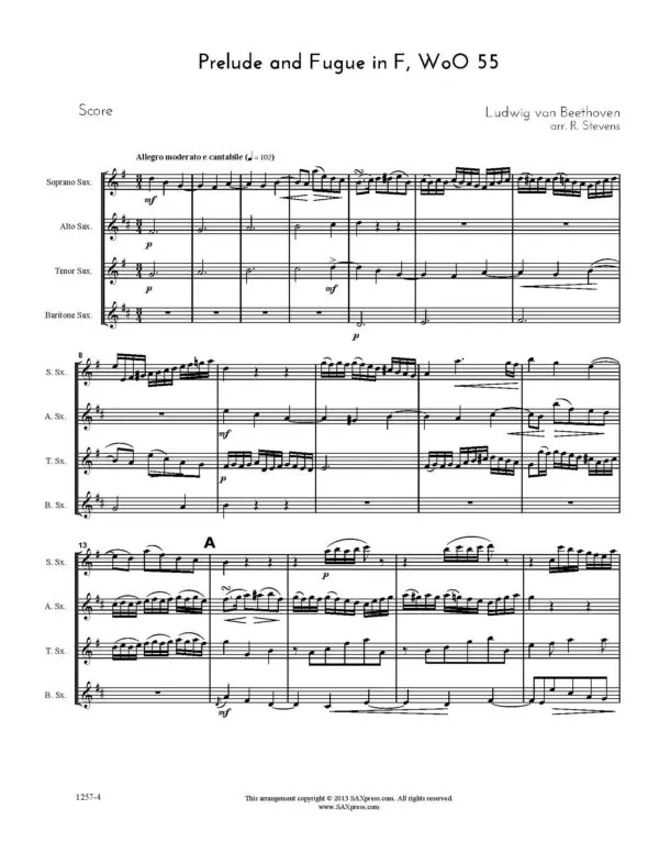 1257-4 Beethoven Prelude and fugue in F Score Sample_Page_01 Prelude and Fugue in F