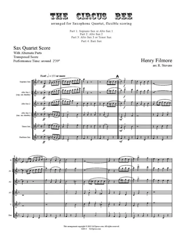 1263-4 -FILLMORE- The Circus Bee QUARTET -00 - SCORE_Page_05 The Circus Bee