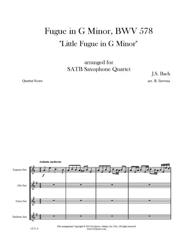 Fugue in G minor BWV 578