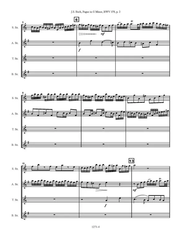 Fugue in G minor BWV 578