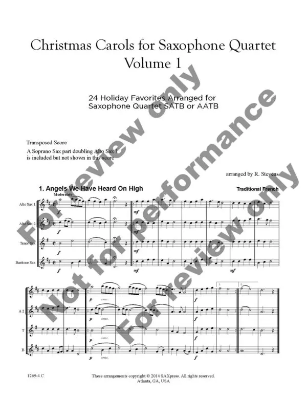 Christmas Carols for Saxophone Quartet Vol 1_Page_05 Christmas Carols for Saxophone Quartet Volume 1