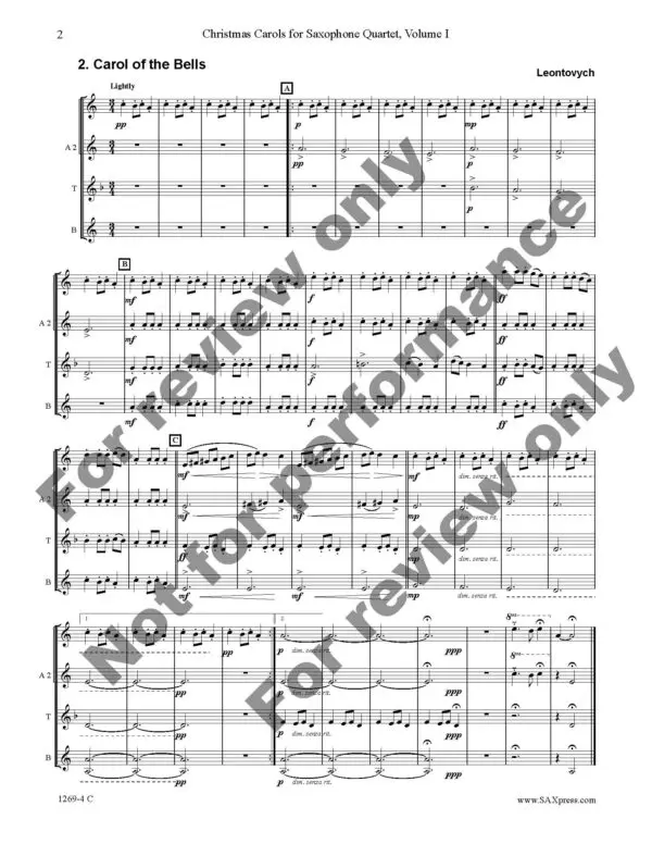 Christmas Carols for Saxophone Quartet Vol 1_Page_06 Christmas Carols for Saxophone Quartet Volume 1