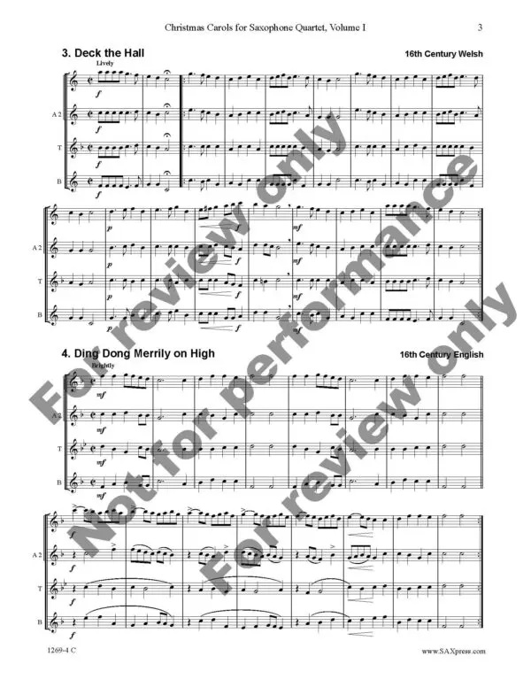 Christmas Carols for Saxophone Quartet Vol 1_Page_07 Christmas Carols for Saxophone Quartet Volume 1
