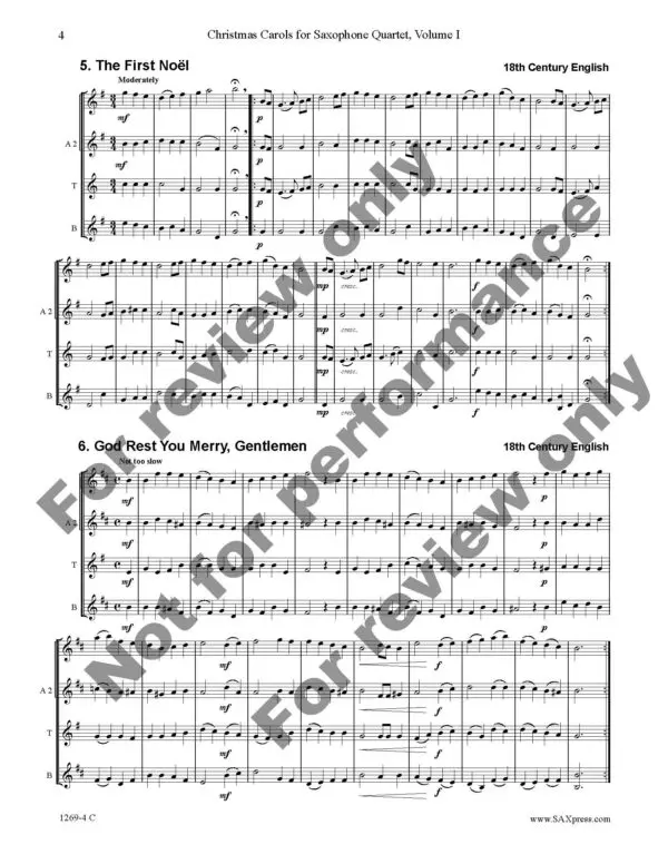Christmas Carols for Saxophone Quartet Vol 1_Page_08 Christmas Carols for Saxophone Quartet Volume 1
