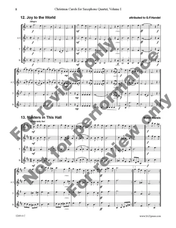 Christmas Carols for Saxophone Quartet Vol 1_Page_12 Christmas Carols for Saxophone Quartet Volume 1