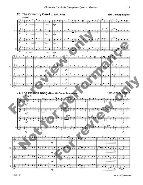 Christmas Carols for Saxophone Quartet Vol 1_Page_17 Christmas Carols for Saxophone Quartet Volume 1