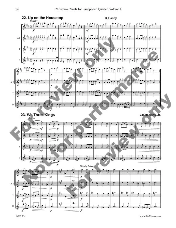 Christmas Carols for Saxophone Quartet Vol 1_Page_18 Christmas Carols for Saxophone Quartet Volume 1
