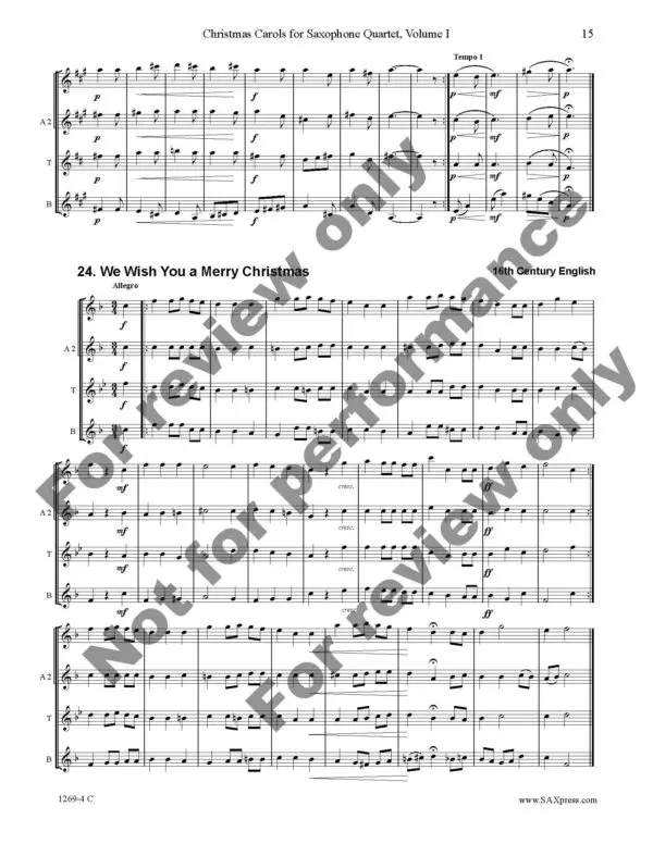 Christmas Carols for Saxophone Quartet Vol 1_Page_19 Christmas Carols for Saxophone Quartet Volume 1