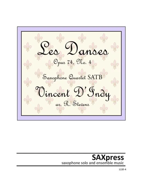 DIndy Les Danses Op 74 No 4 Cover Les Danses
