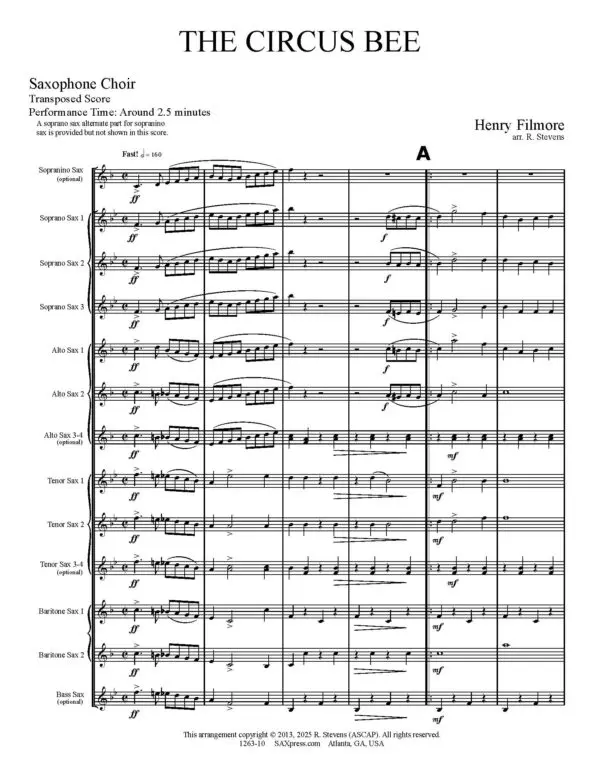 FILLMORE - The Circus Bee - Sax Choir_Page_05 The Circus Bee - Saxophone Choir