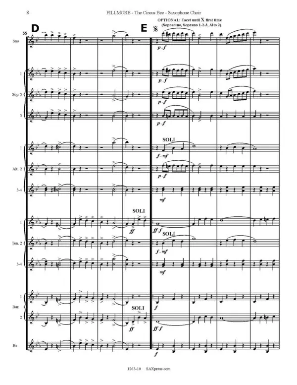 FILLMORE - The Circus Bee - Sax Choir_Page_12 The Circus Bee - Saxophone Choir