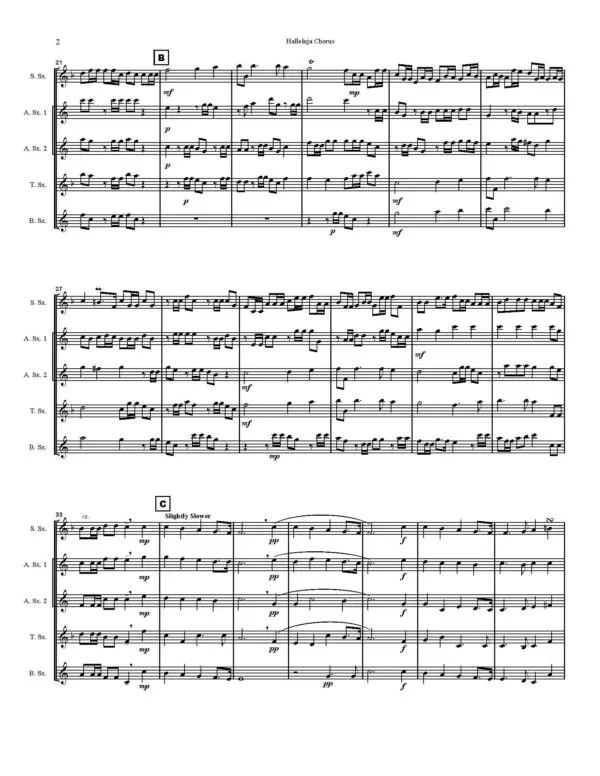 Halleluja Chorus from “Messiah” Saxophone Quintet