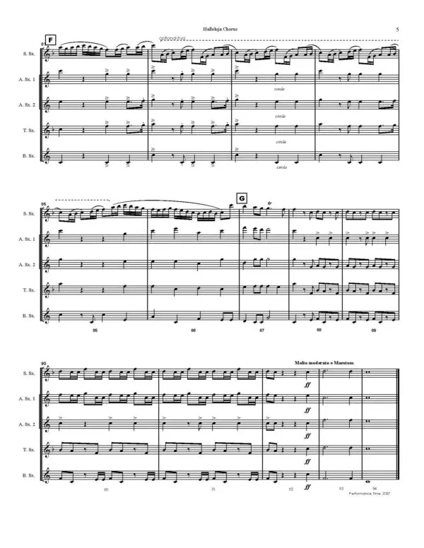 Halleluja Chorus from “Messiah” Saxophone Quintet