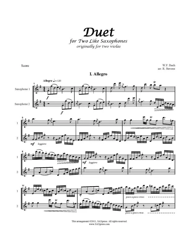 Duet for Saxophones F60
