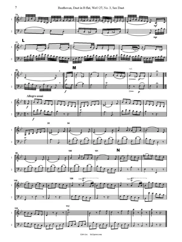 1264-2 Beethoven Duet in B flat WoO 27 No 3 -00- SCORE_Page_10 Duet in B Flat, WoO. 27, No. 3