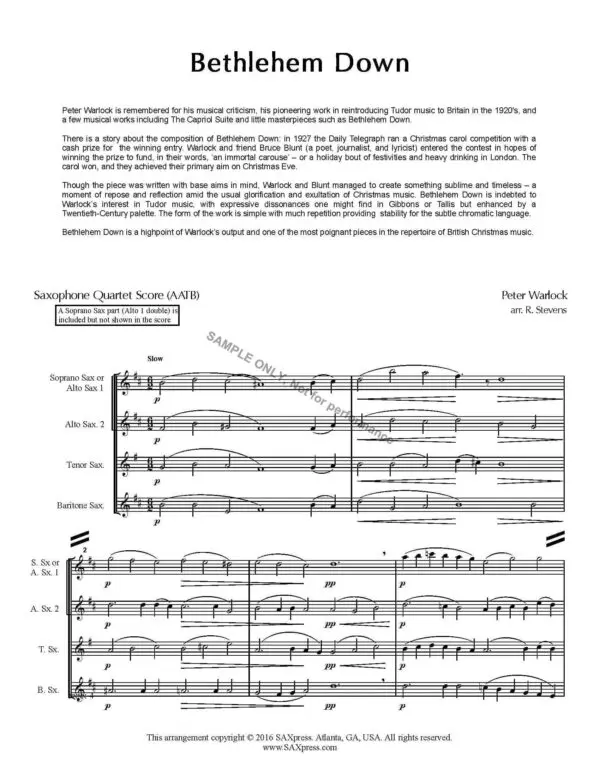 Warlock Bethlehem Down - 00 - SCORE_Page_2 Bethlehem Down