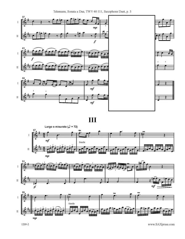 1209-2 Telemann Sonata Page_3 Sonata a Due | Telemann
