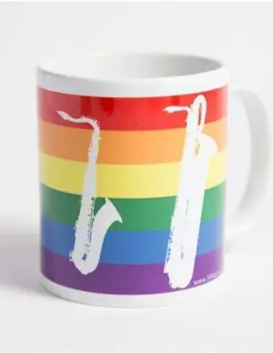 cup-rainbow-rt-handle Saxophone Pride Mug