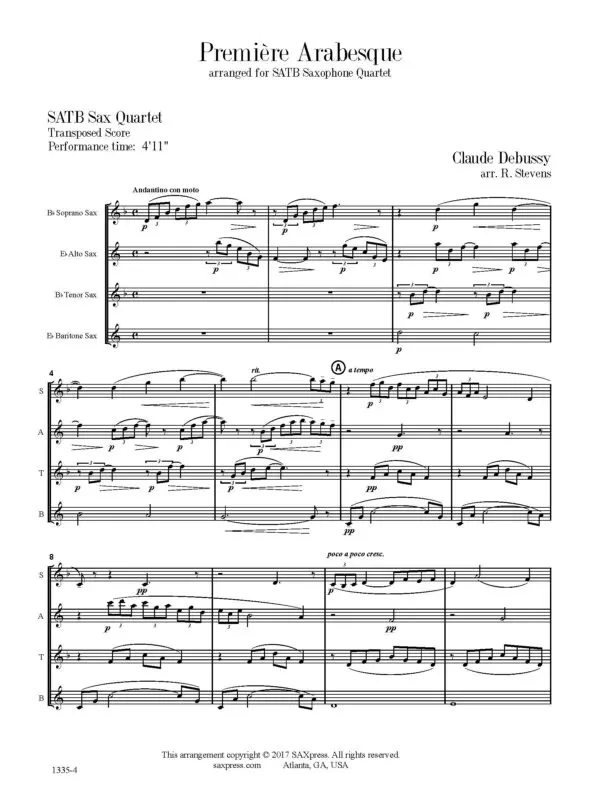 1335-4 DEBUSSY Arabesque 1 -05 Premiere Arabesque
