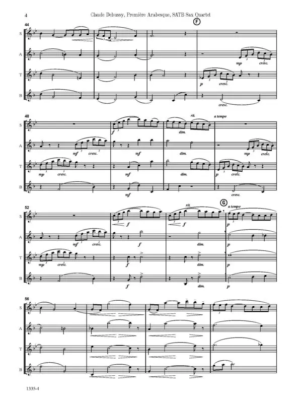 1335-4 DEBUSSY Arabesque 1 -08 Premiere Arabesque
