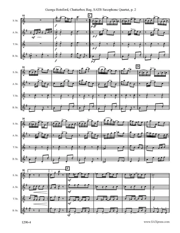 1290-4 Botsford Chatterbox Rag 00 Sax Quartet Score_Page_2 Chatterbox Rag | Sax Quartet