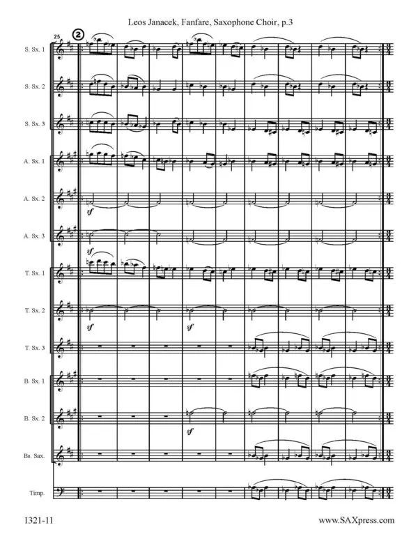 SAMPLE 1321-11 Janacek Sinfonietta Fanfare from Sinfonietta page 3 Fanfare from Sinfonietta Saxophone Choir