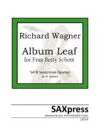 SAMPLE Front-Cover 1203-4-Wagner-Album-Leaf Album Leaf for Frau Betty Schott Saxophone Quartet
