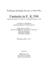 1189-5 MOZART Fantasia in F K594 -Title Page Fantasia In F, K. 549