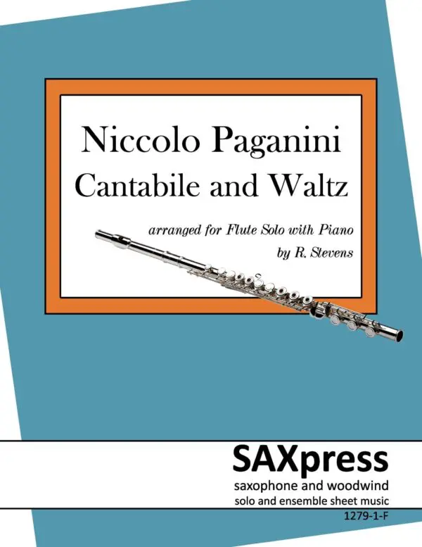 1279-1F Paganini Canabile and Waltz front cover Cantabile and Waltz | Flute Solo