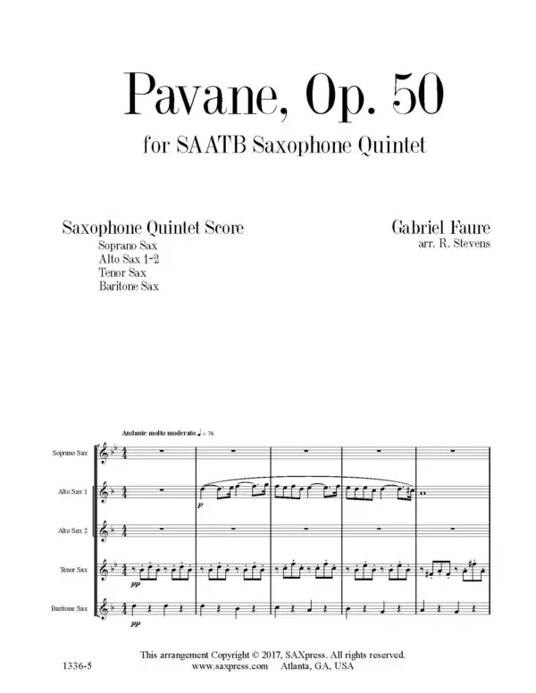 1336-5 Faure Pavane Op 50_Page_03 Pavane, Op. 50 | Sax Quintet