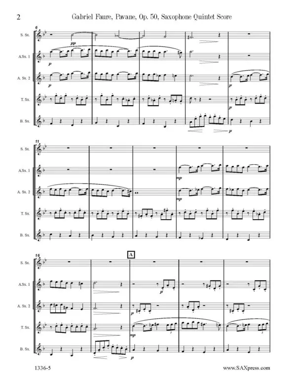 1336-5 Faure Pavane Op 50_Page_04 Pavane, Op. 50 | Sax Quintet