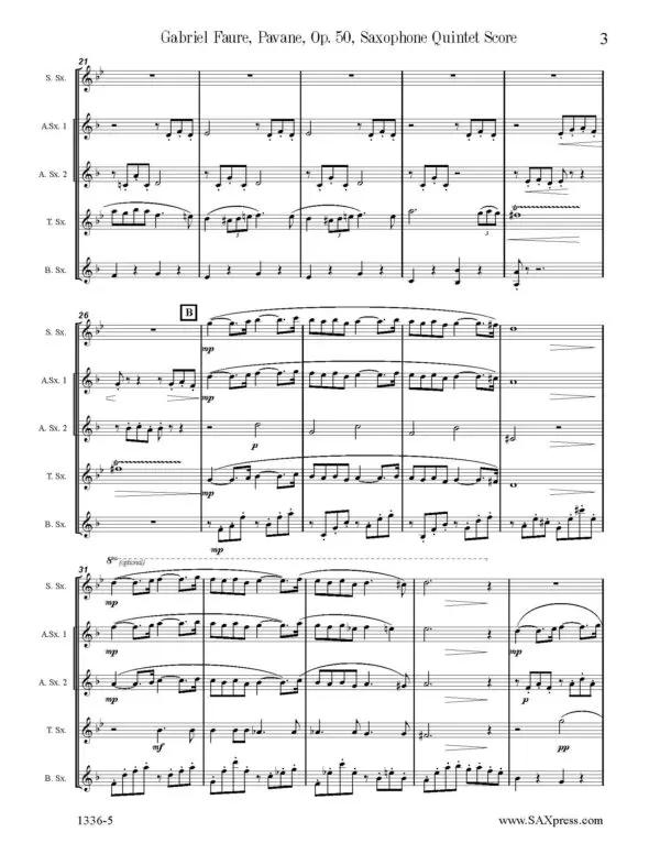 1336-5 Faure Pavane Op 50_Page_05 Pavane, Op. 50 | Sax Quintet