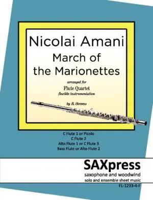 FL-1233-4-F AMANI March of the Marionettes COVER March of the Marionettes | Flute Quartet