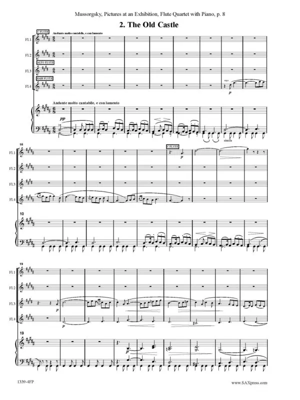 Mussorgsky Pictures at an Exhibition_Page_10 Pictures at an Exhibition Flute Quartet with Piano