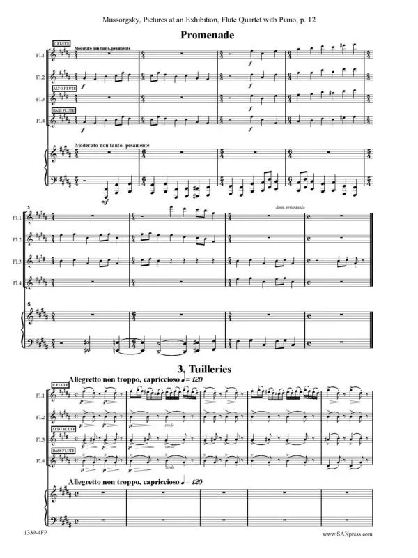 Mussorgsky Pictures at an Exhibition_Page_14 Pictures at an Exhibition Flute Quartet with Piano